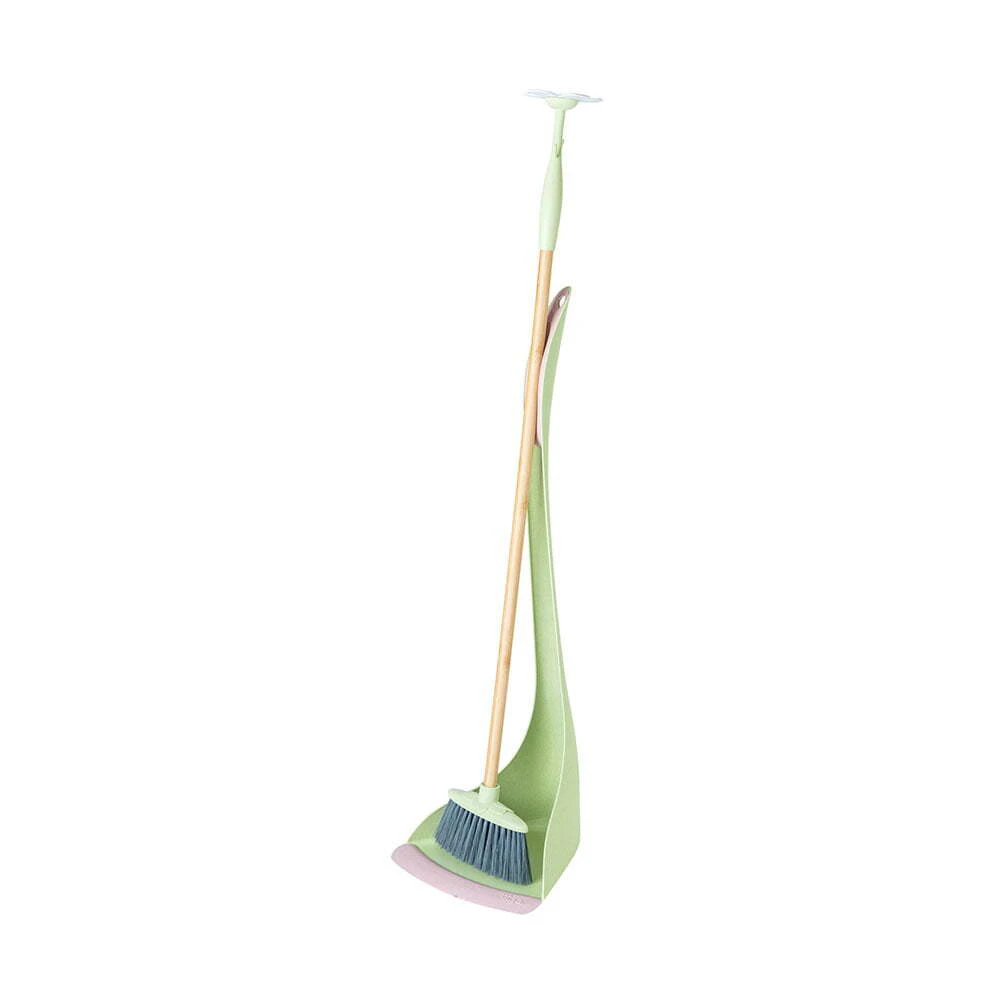 Vigar 104cm Florganic Lobby Broom & Dustpan Set Dust/Dirt Cleaner w/ Rubber Lip