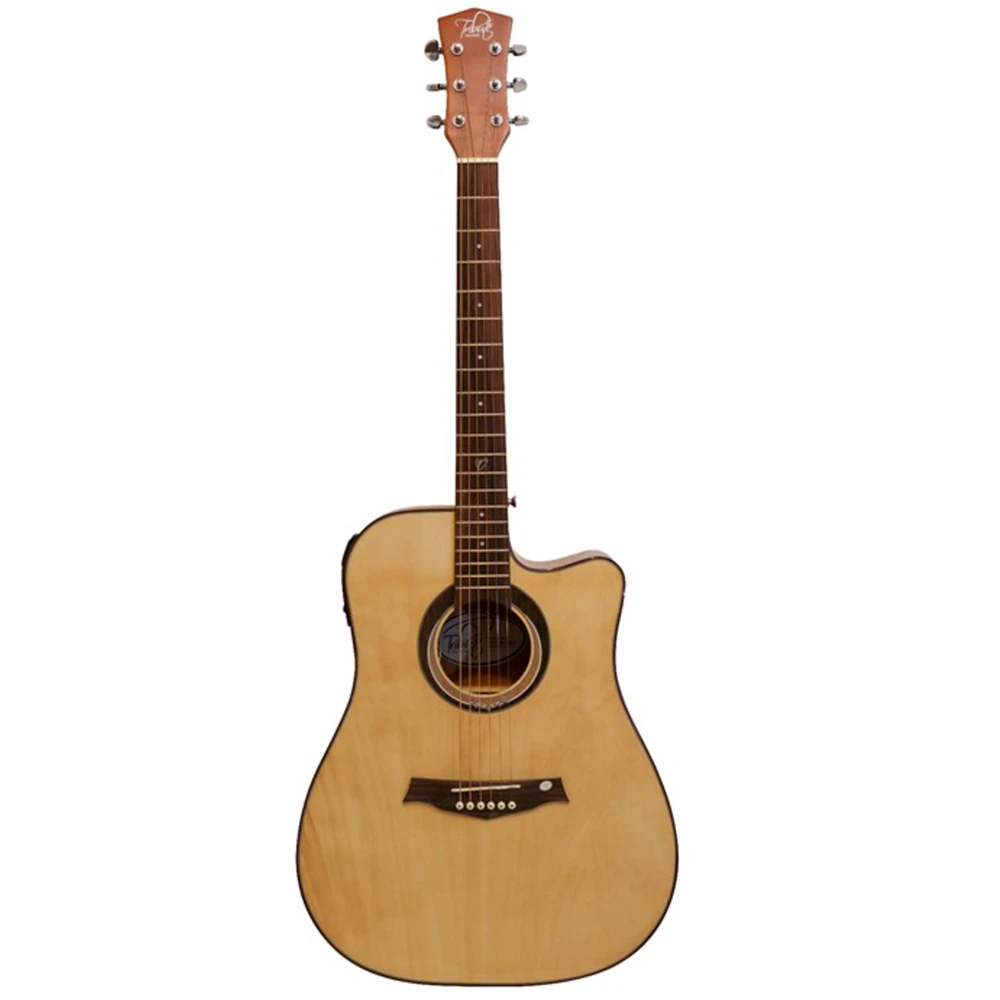 Tribute 39 Inch Acoustic Electric Guitar Cutaway w/Brass Steel Strings/Tuner/Bag