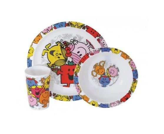 Fun house sir mister together meal including 1 plate, 1 glass and 1 bowl for child