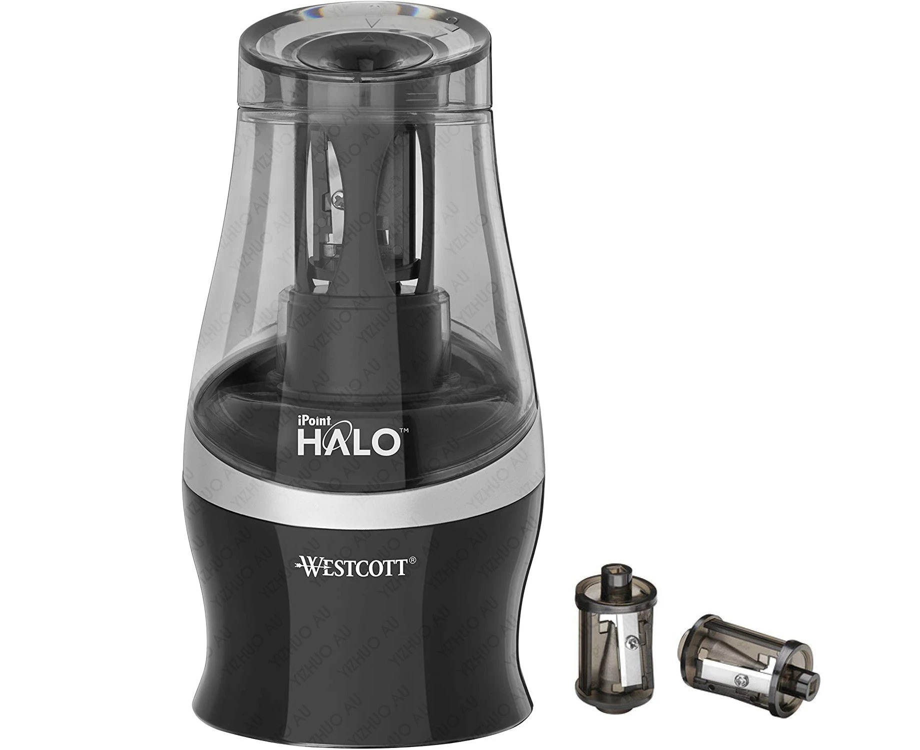 Westcott iPoint Halo Pencil Sharpener+2 Replacement Blades - Black