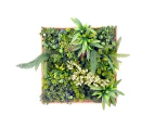 YES4HOMES 3D Green Artificial Plants Wall Panel Flower Wall With Frame Vertical Garden UV Resistant 50X50CM