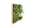 YES4HOMES 3D Green Artificial Plants Wall Panel Flower Wall With Frame Vertical Garden UV Resistant 50X50CM