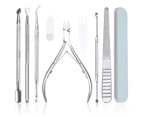 Cuticle Trimmer with Cuticle Pusher 9PCS, Cuticle Remover Cuticle Nipper Cuticle Cutter and Cuticle Clippers Professional Nail Care Manicure Tools