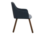 JOLLIN  Arm Chair - Walnut & Blue