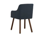 JOLLIN  Arm Chair - Walnut & Blue