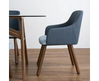 JOLLIN  Arm Chair - Walnut & Blue