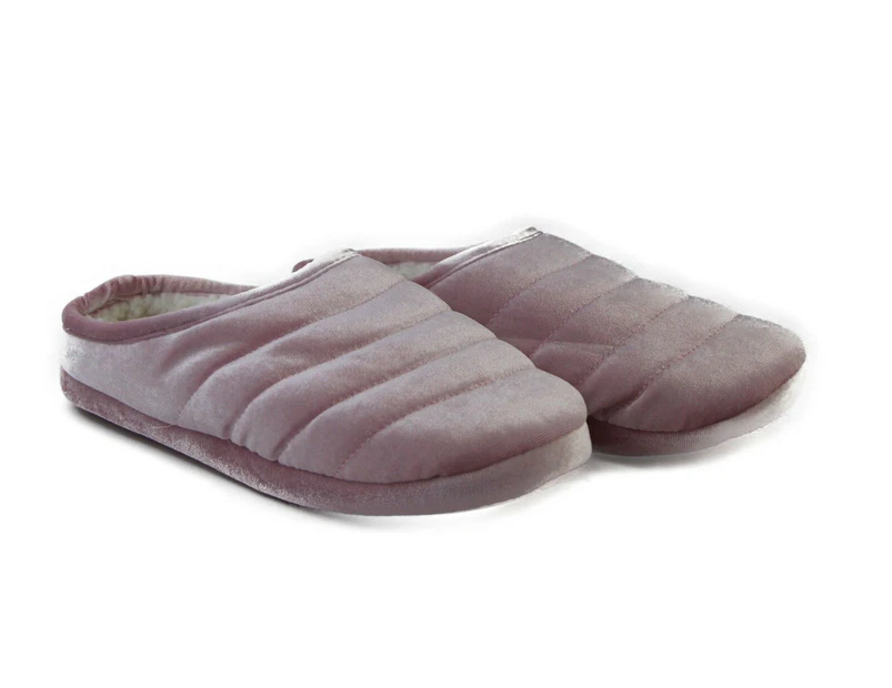 Womens Grosby Hoodies Slip On Pink Puffer Slippers Synthetic - Pink