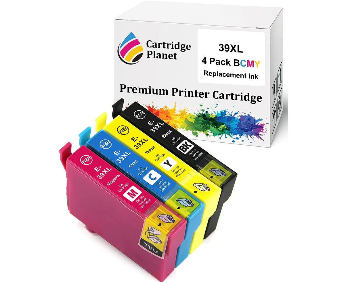 4 Pack (1BK,1C,1M,1Y) Compatible Ink for Epson 39XL for Epson Expression Home XP-2105 Expression Home XP-4105