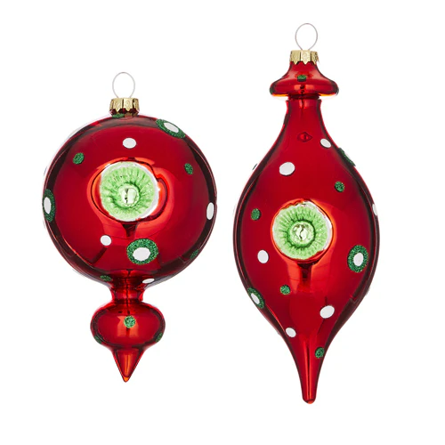 RAZ Red Hanging Finial 15cm (1pc 2A)