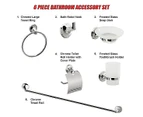 Bathroom Accessories Set 6 Piece Pack Chrome Wall Mounted Easy Fittings