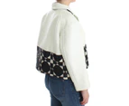 Andrea Pompilio White Black Cropped Leather Jacket