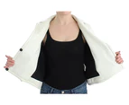 Andrea Pompilio White Black Cropped Leather Jacket