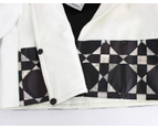 Andrea Pompilio White Black Cropped Leather Jacket