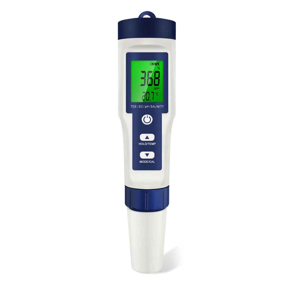 5 in 1 High Accuracy Digital pH Tester for Water Battery Powered