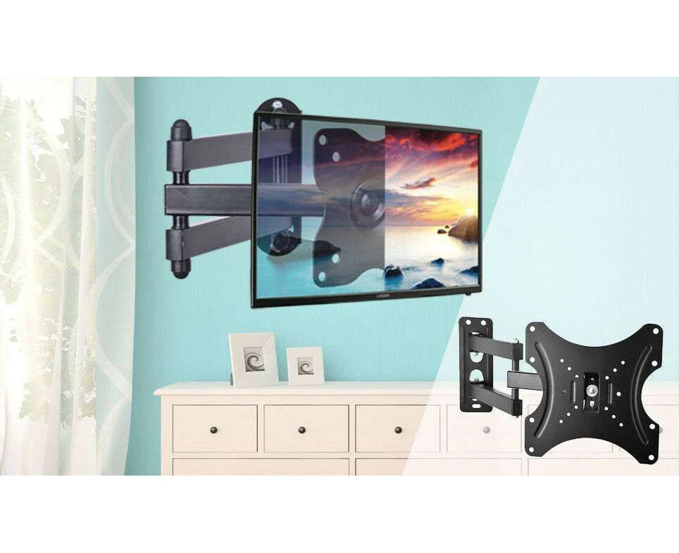 Corner Full Motion Tv Wall Mount Bracket Swivel Tilt 14-55 Inches Led Lcd Flat