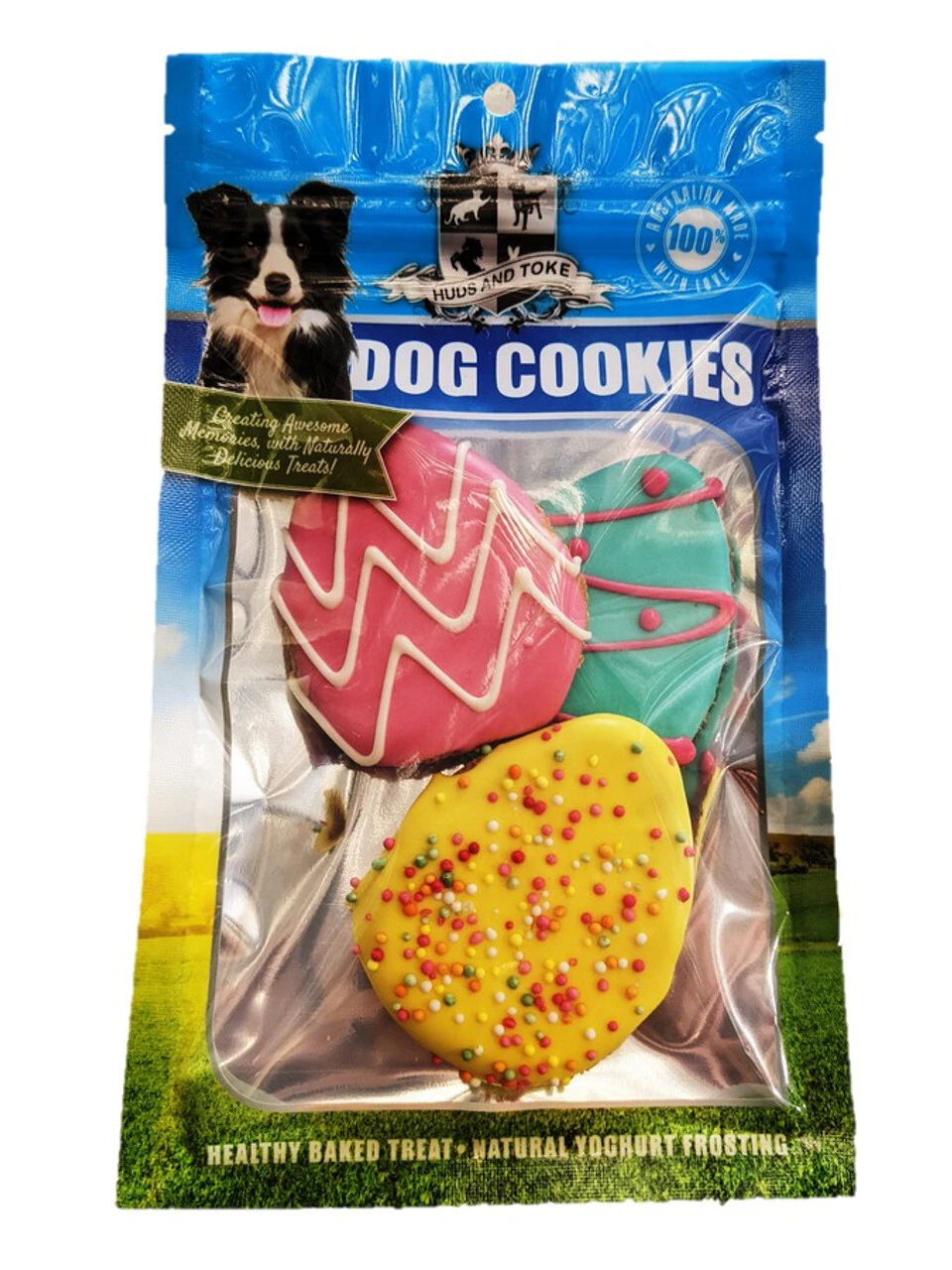 Easter Egg Dog Cookies Pack of 3 Yoghurt Treats by Huds and Toke