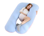 Pregnancy Pillows, Crystal velvet Pregnancy Pillows for Sleeping, Full Body Maternity Pillow for Pregnant Woman velvet, (powder blue,130x70cm)