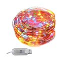5/10m Waterproof USB LED Copper Wire Fairy String Light Christmas Party Decor-Multicolor