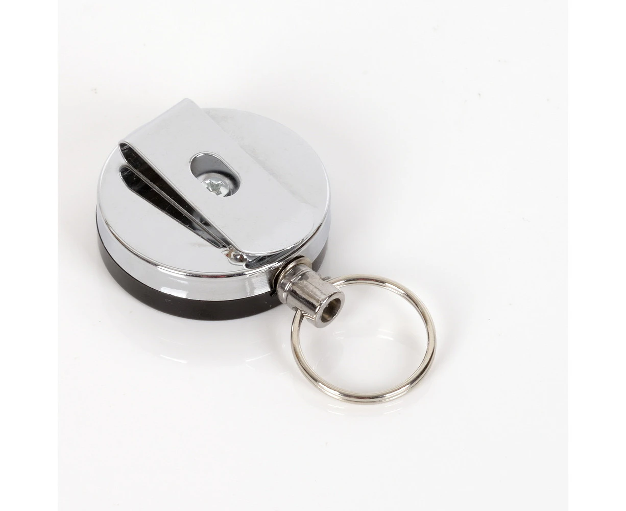 Retractable Metal Key Ring Pull Chain Holder Reel Recoil Belt Clip Snap Rope