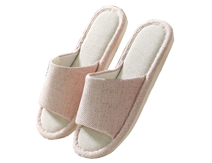 Open toe slipper with memory foam, soft indoor slipper for comfort - Light pink