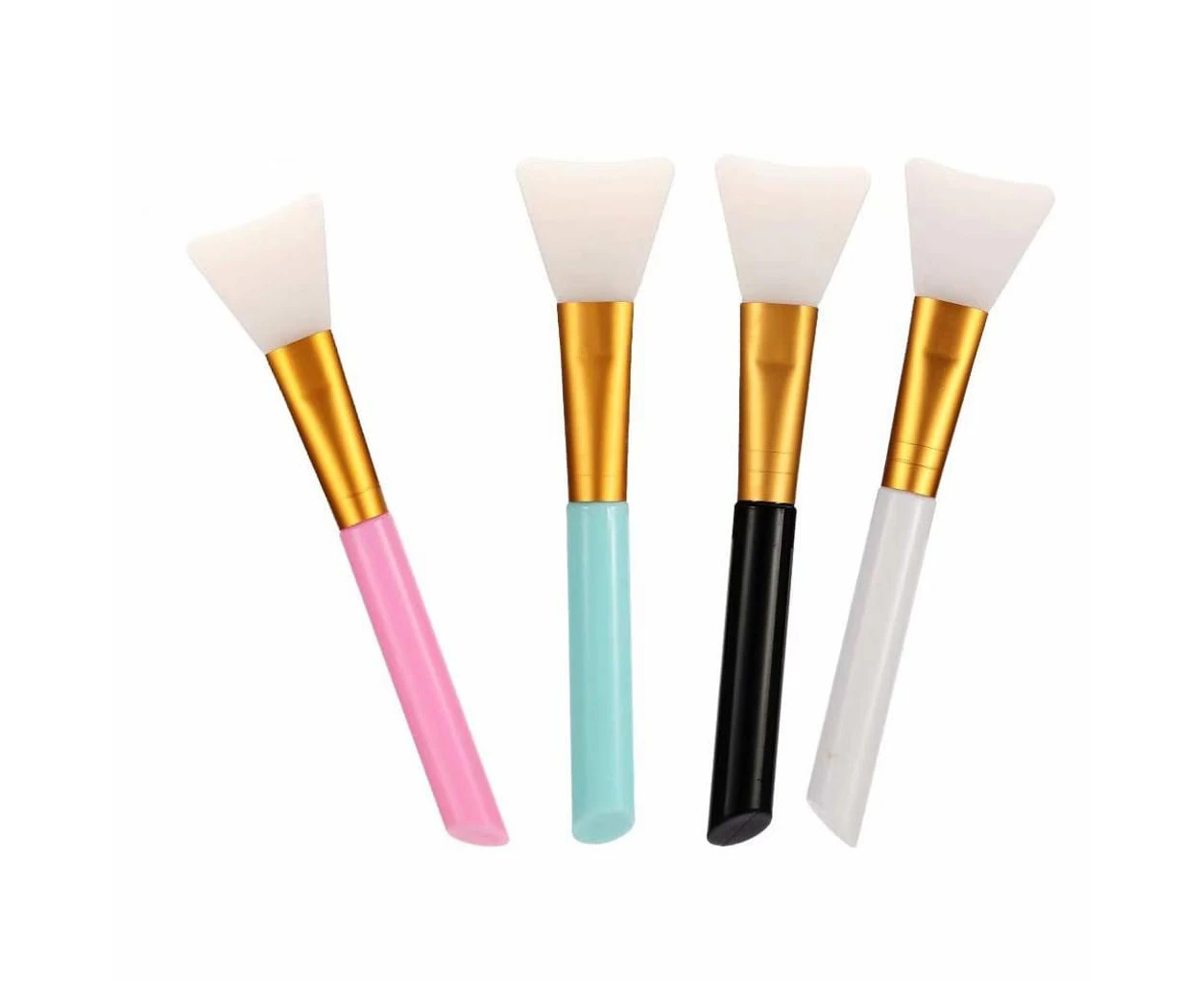 Face Mask Brush, 4 Pieces Silicone Mud Mask Brush, Hairless Face Mask Brush Set, Cosmetic Makeen Brush for