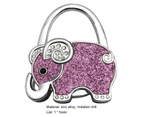 Creative Elephant Shape Bag Hanger Hook Reliable Anti-slid Zinc Alloy Handbag Holder Hook for Home-Pink - Pink