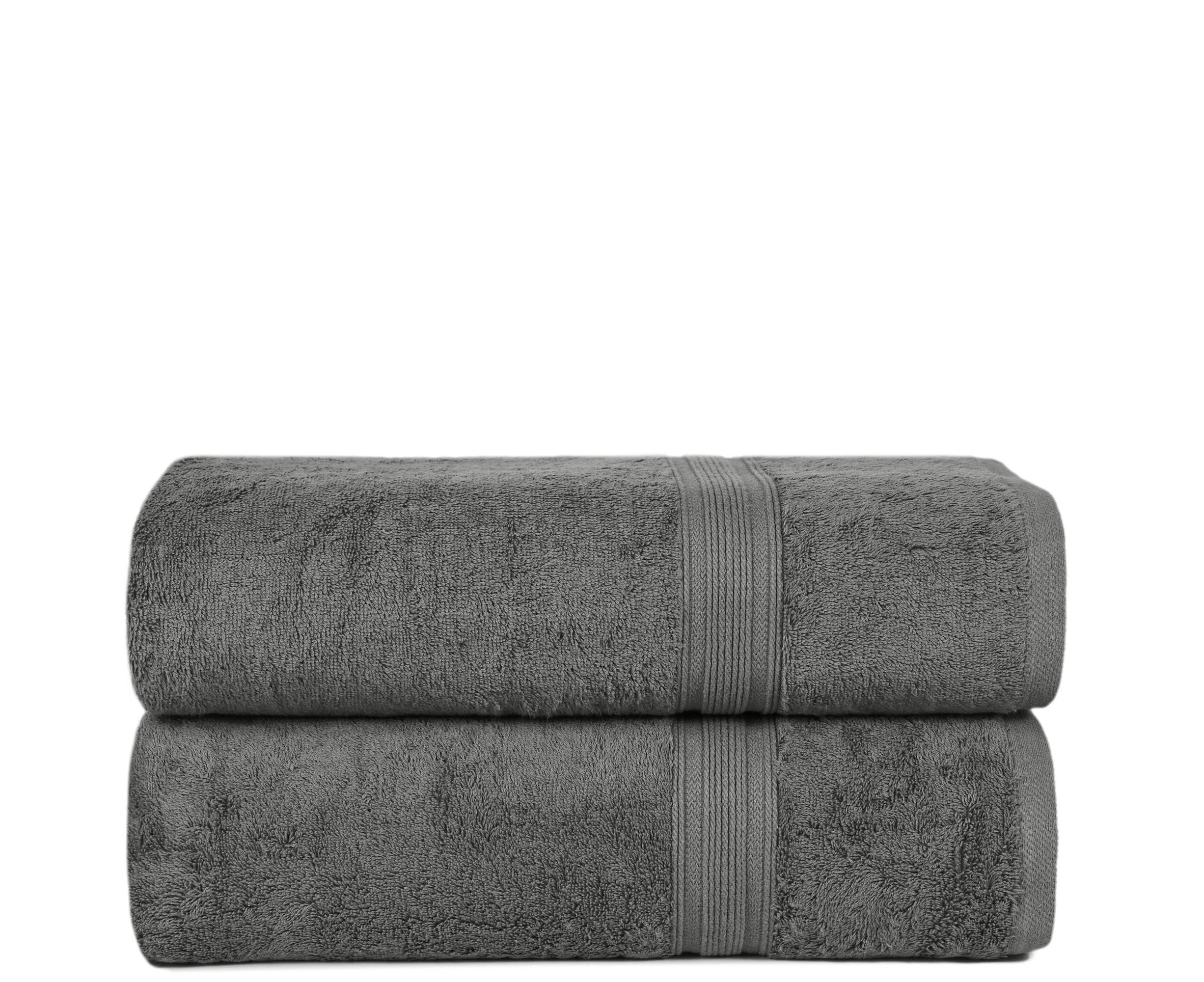 Bourgeois Bath Sheets / Extra Large Bath Towels (Pack of 2) - Charcoal