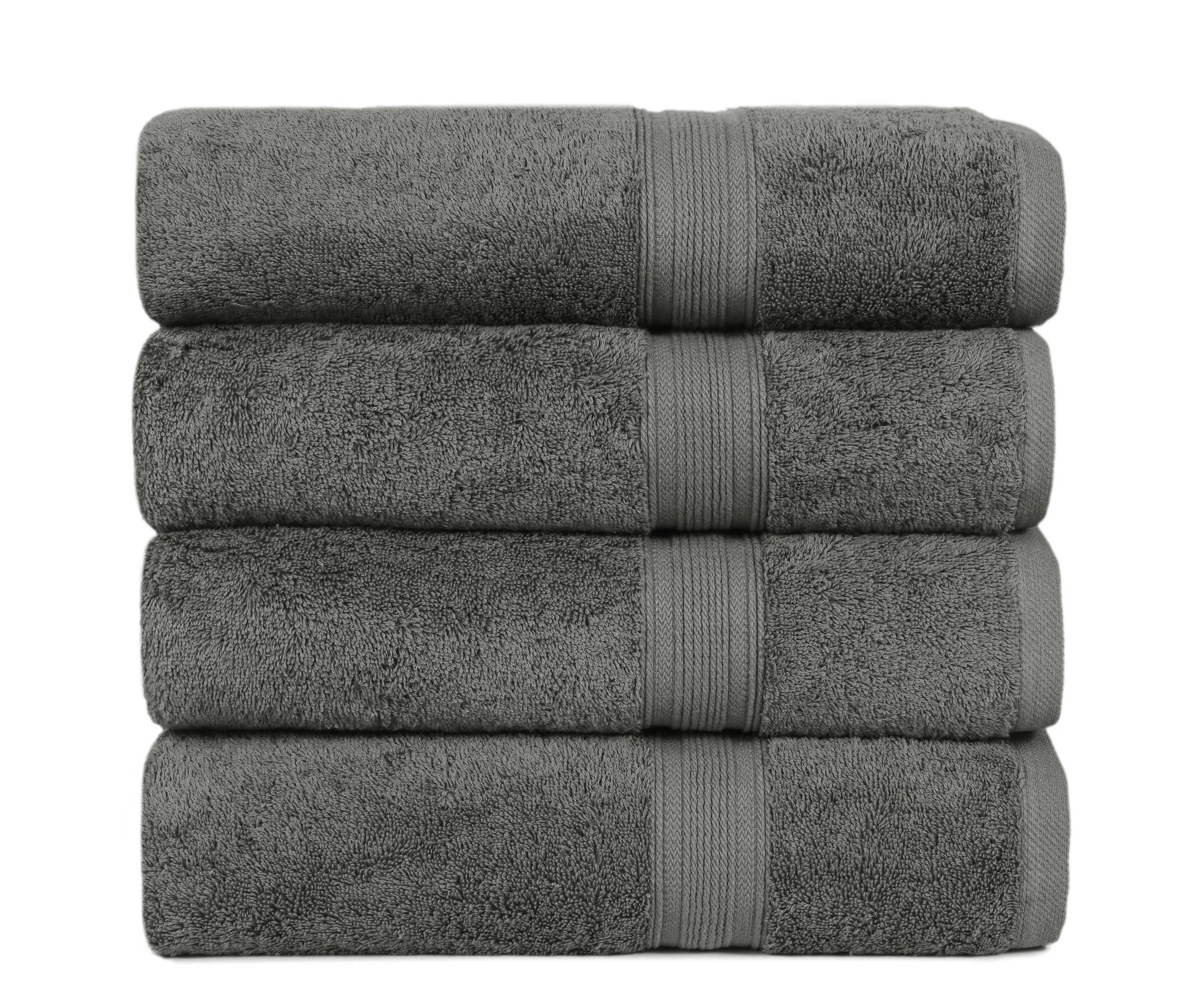 Bourgeois Bath Towels Set (Pack of 4) - Charcoal