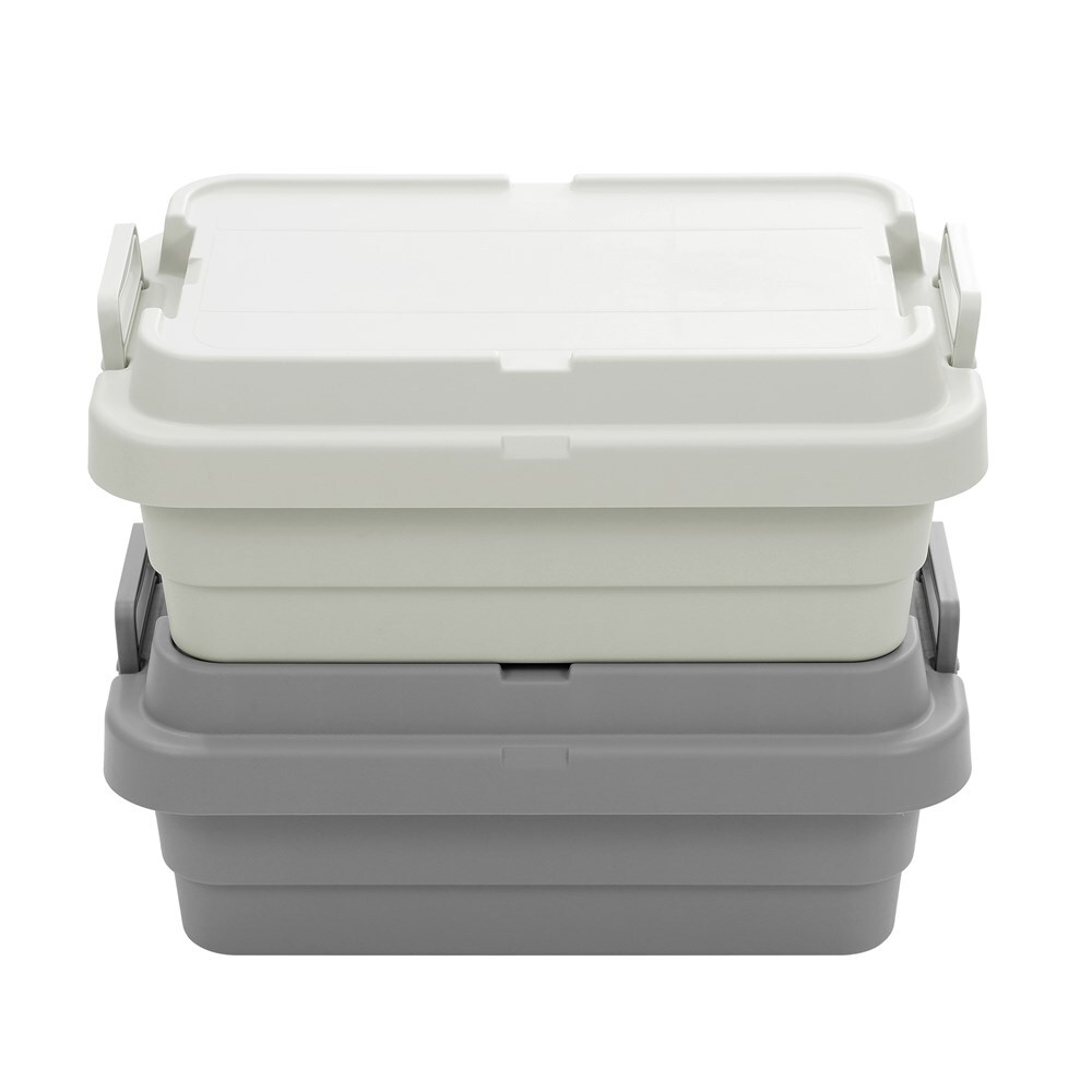 6 x STORAGE BOXES w/LID & LOCKING HANDLE 30LT Stackable Container Tote ...