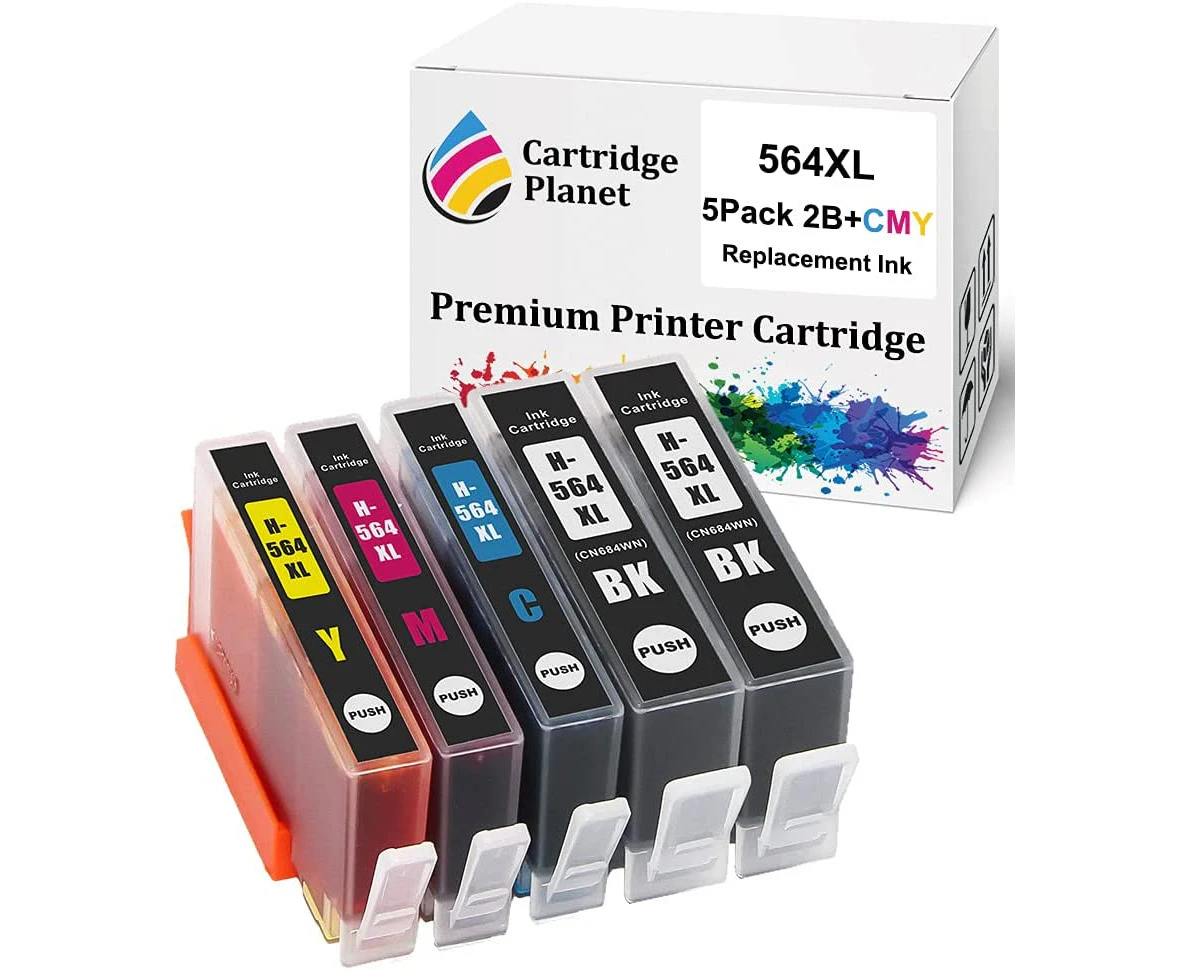 5 Pack (2BK,1C,1M,1Y) Compatible Ink for HP 564XL for HP Deskjet 3070A-B611a 3520 e-All-in-One Officejet 4610 4620 Photosmart 5510-B111a 5520 6510-B211a