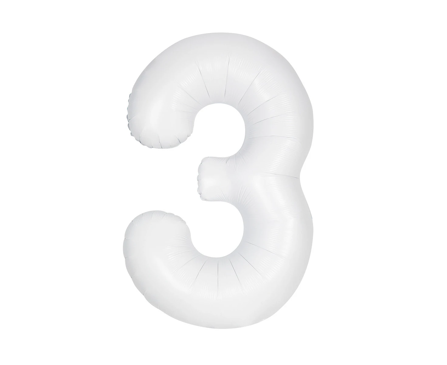 86cm Colour Foil Number Balloon Birthday Party Helium - Matte White Number 3