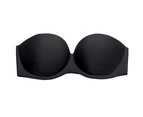 graceful Women Solid Color Invisible Seamless Strapless Underwired No Padding Bra-Flesh Color