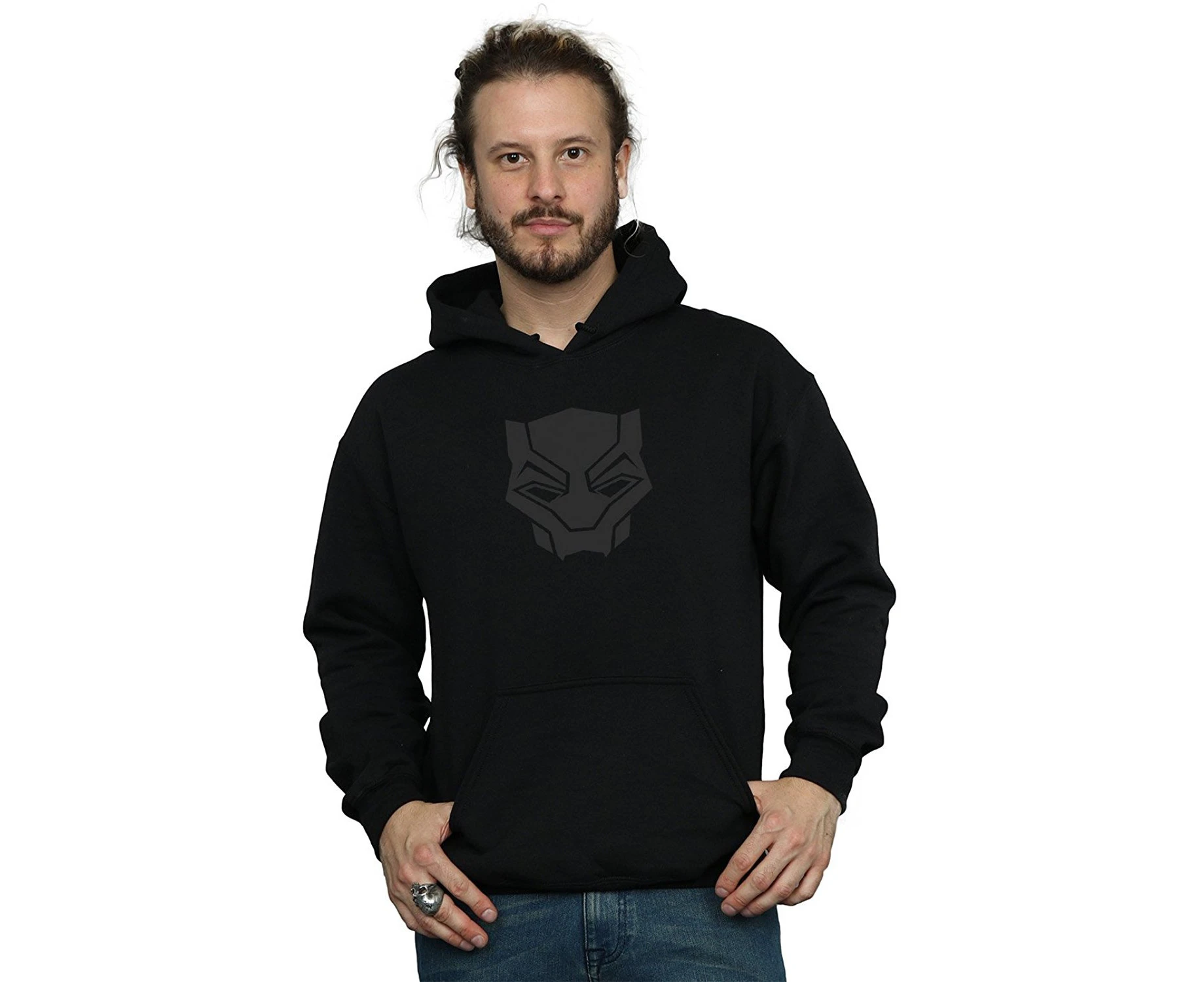 (XX-Large, Black) - Marvel Men's Black Panther Black On Black Hoodie