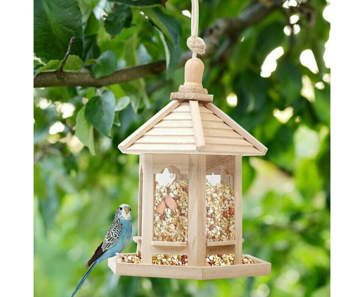 Friter Hanging Wild Bird Feeder Garden Seed Container Waterproof Gazebo Shape Outdoor