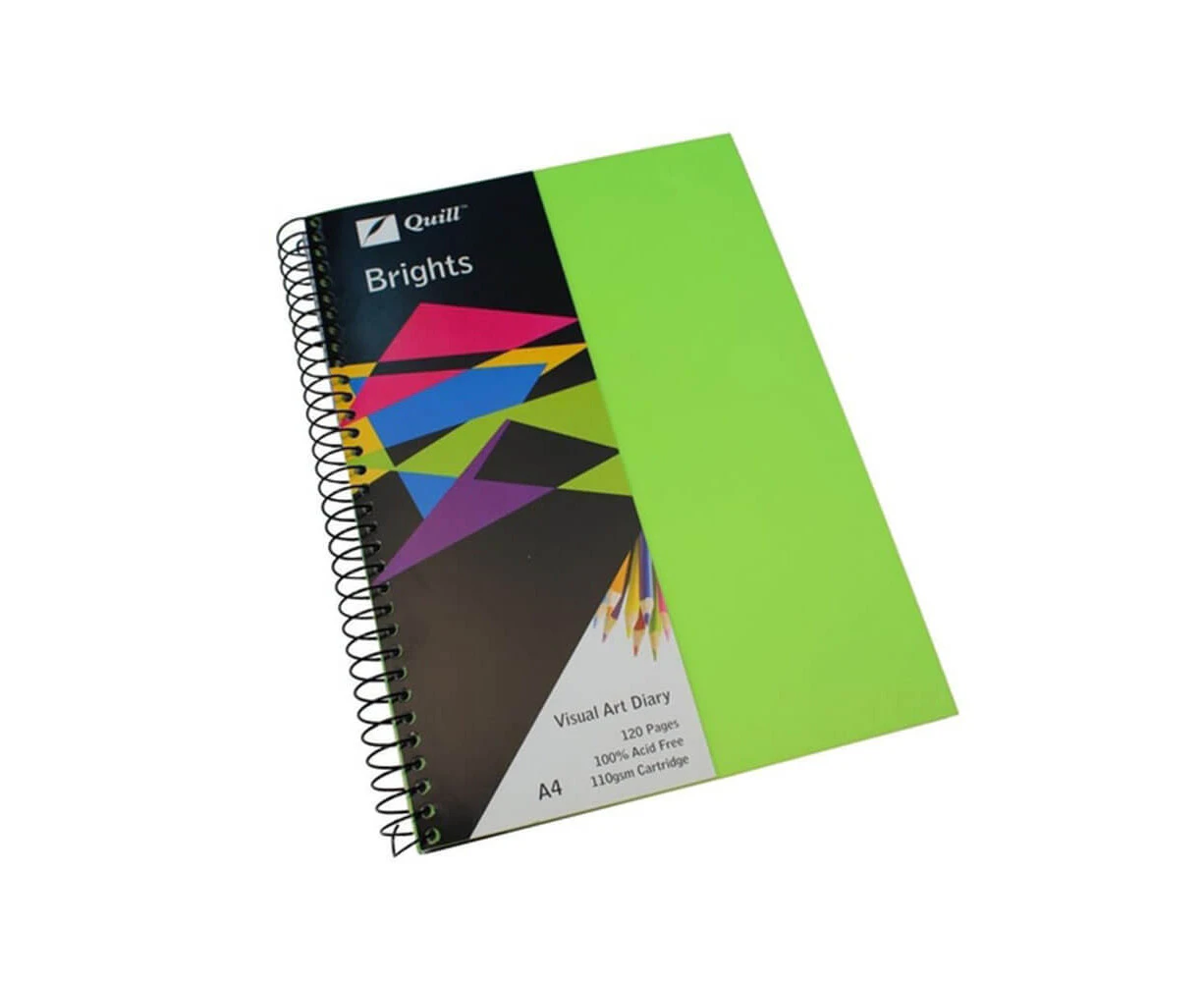 Quill Brights Visual Art Diary A3 (60 leaves) - Lime Green