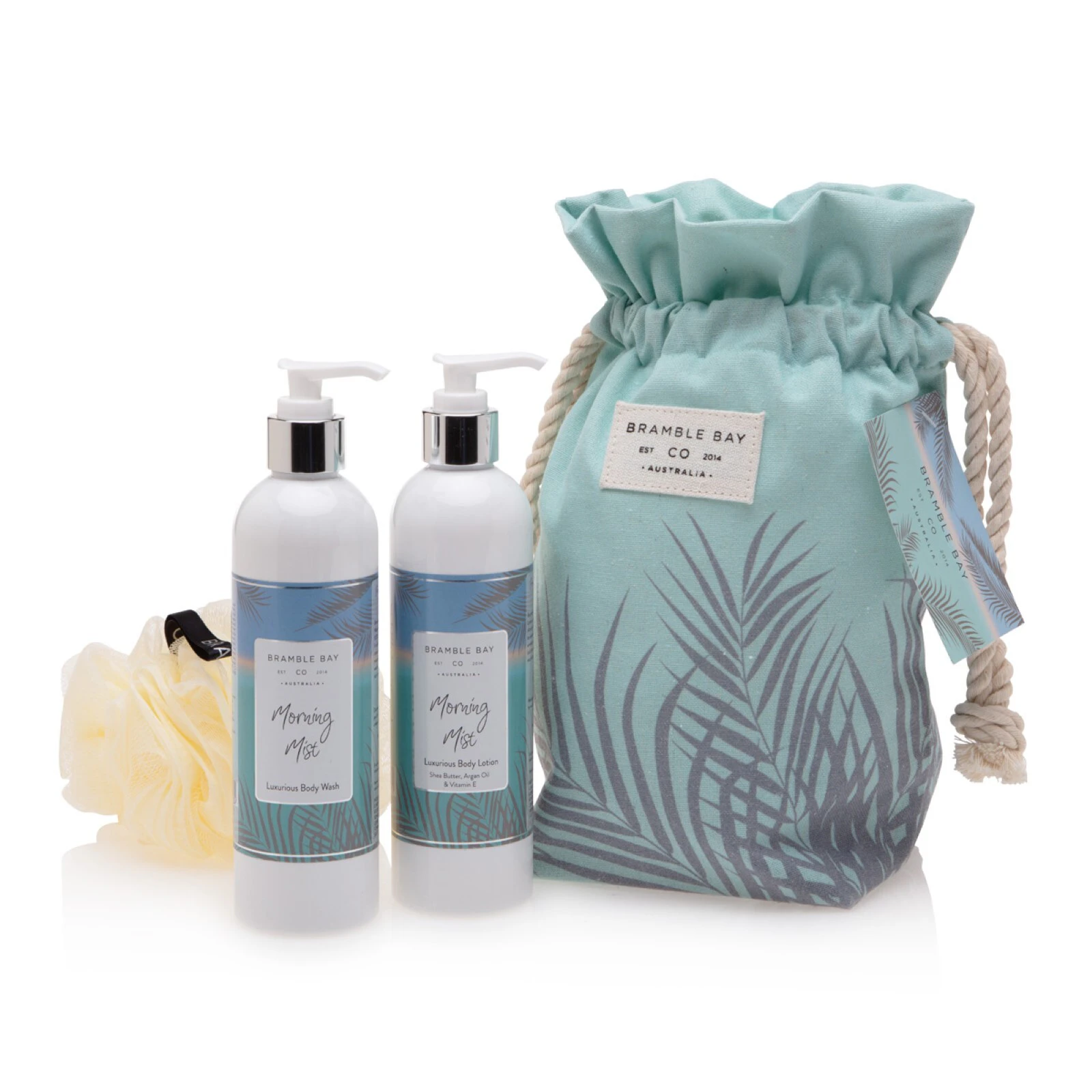 Bramble Bay Ocean Collection Body Wash & Body Lotion Gift Bag Set Morning Mist