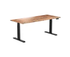 Desky Dual Softwood Sit Stand Desk Acacia /Matte Black