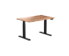 Desky Dual Softwood Sit Stand Desk Acacia /Matte Black