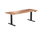 Desky Dual Softwood Sit Stand Desk Acacia /Matte Black