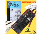Sketching Pack A4 Sketch Pad 160gsm 24Sheets W/ 30 Pcs Sketch Drawing Pencil Set