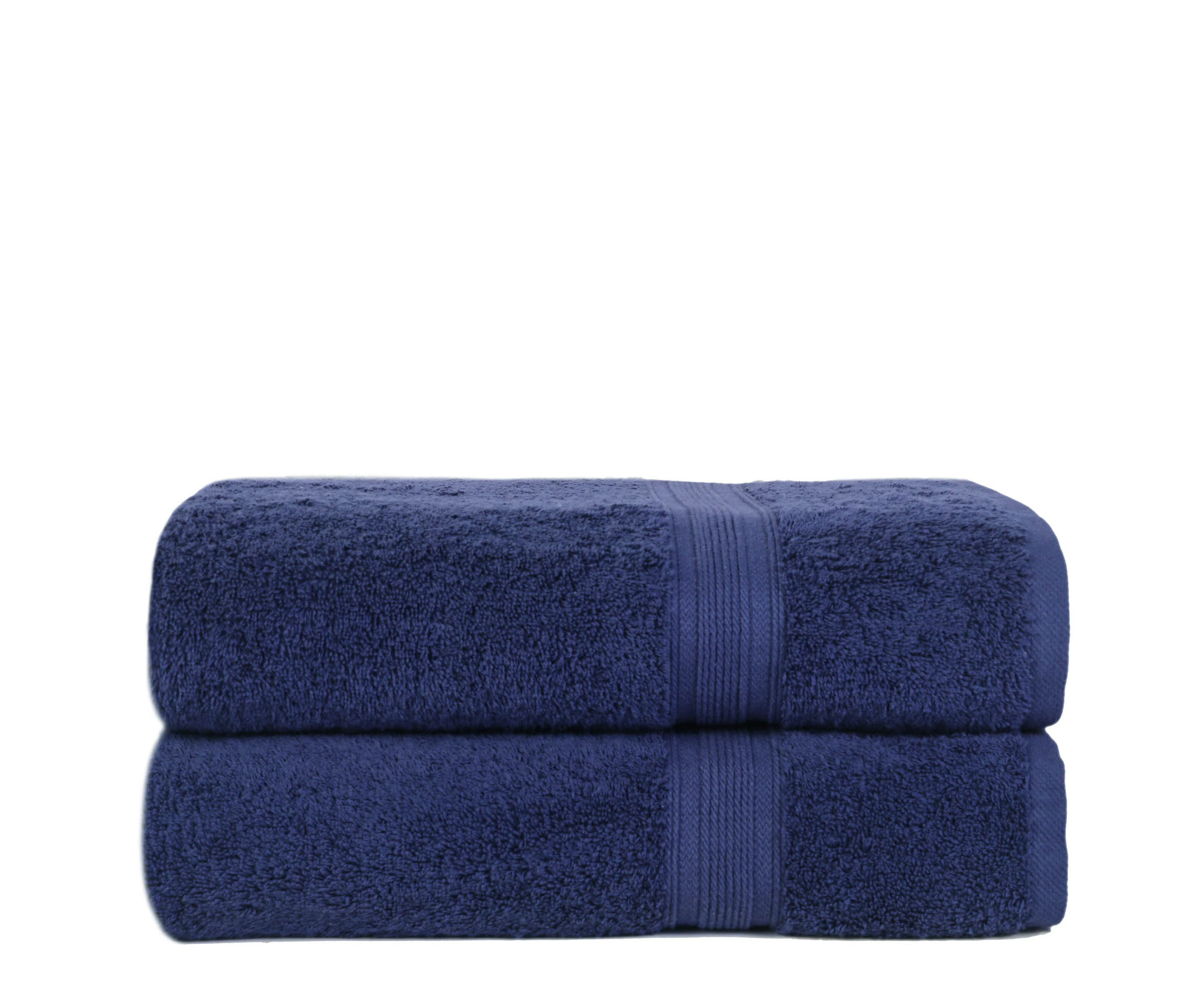 Bourgeois Bath Towels Set (Pack of 2) - Navy Blue