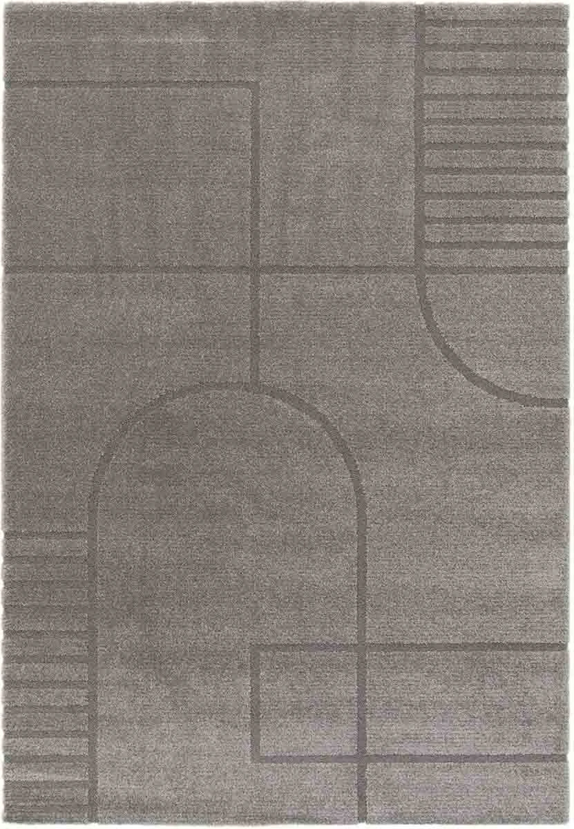 Philippe Art Deco Grey Contemporary Floor Rug - 3 Sizes - Grey