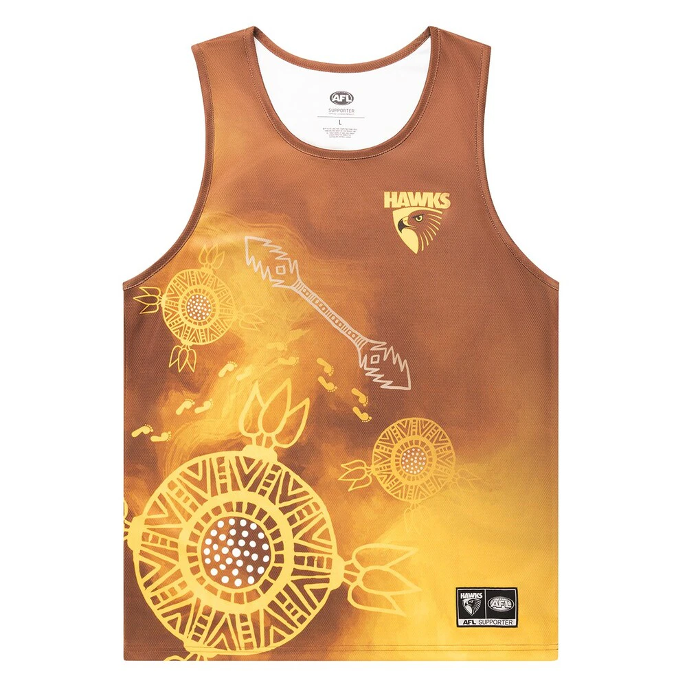 Hawthorn Hawks Indigenous Mens Training Singlet Size:M