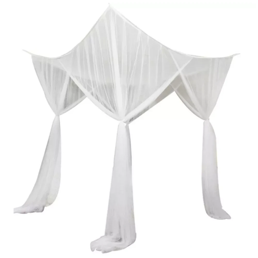 Square Bed Canopy - White