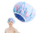 3Pcs Double Layer Water-resistant Shower Cap Sleep Bath Hat Hair Care