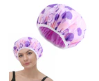 3Pcs Double Layer Water-resistant Shower Cap Sleep Bath Hat Hair Care