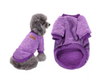 Pet Dog Warm Coat Fleece Jacket Jumper Sweater Clothes Purple Medium