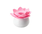 Lotus Dustproof Cotton Swab Bud Holder Toothpick Dispenser Storage Box Case-Pink - Pink