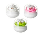Lotus Dustproof Cotton Swab Bud Holder Toothpick Dispenser Storage Box Case-Pink - Pink