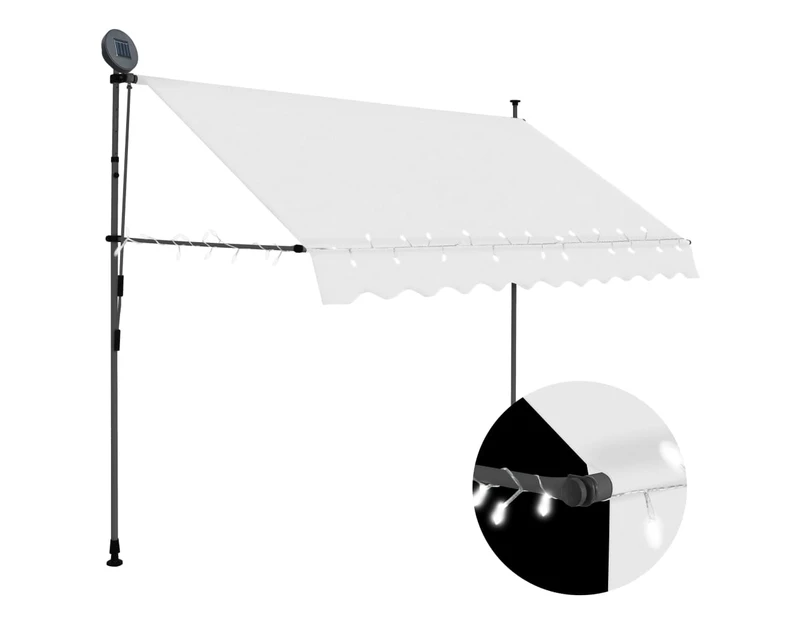 vidaXL Manual Retractable Awning with LED 300 cm Cream